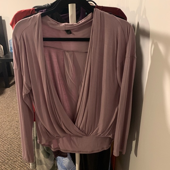 Lilac Front Wrap Top - Picture 1 of 3